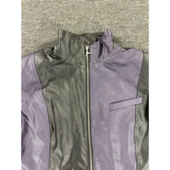 Nike Air Jordan Leather Jacket Purple Black Retro DJ2716 Womens Extra Large XL - Picture 10 of 16